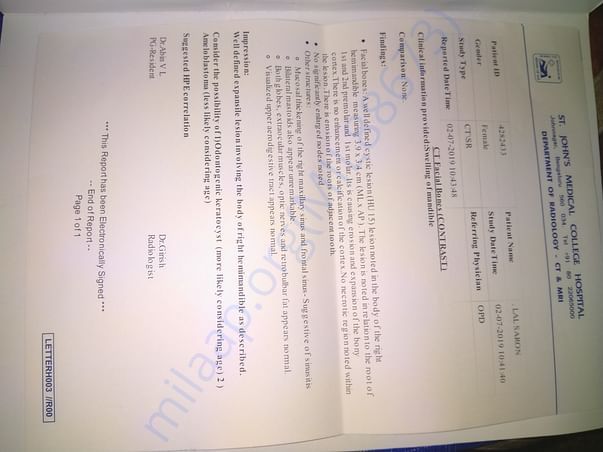 CT scan report