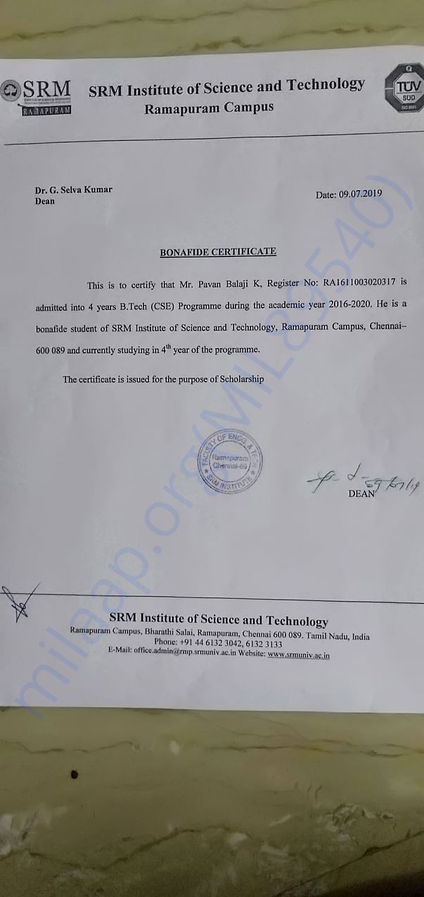 Fee structure to be paid