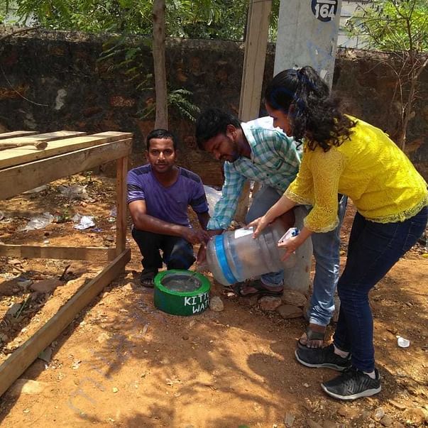 Pouring Water in the distributed Water Bowls
