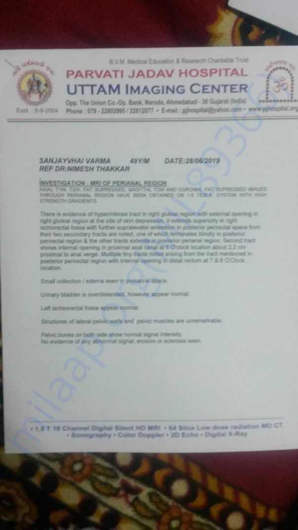 MRI Report page 1