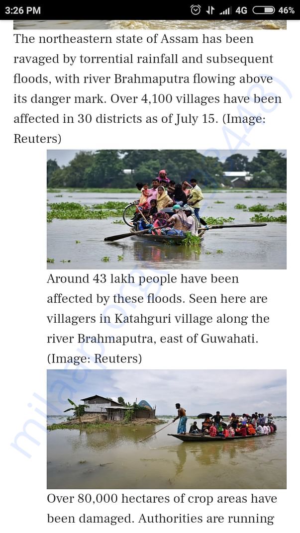 The situation of Assam is all over the news but no help is provided