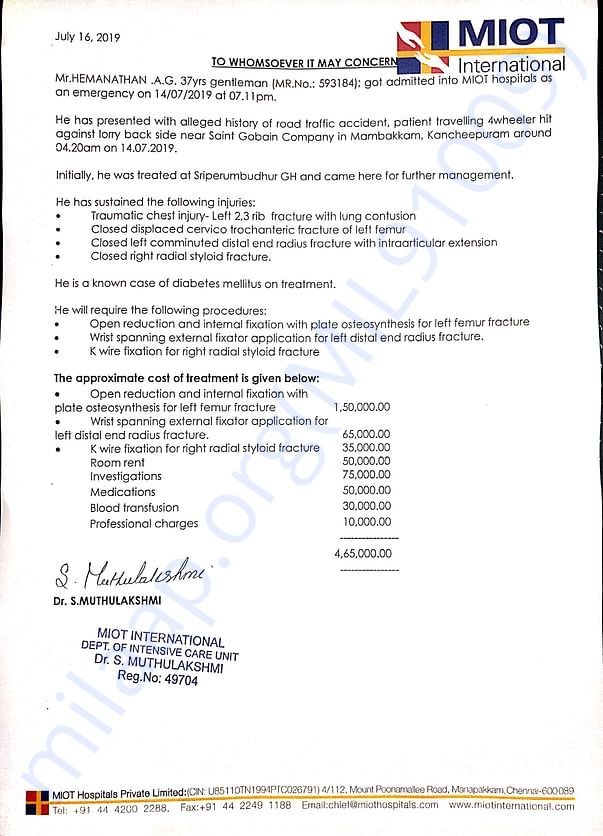 Hemanathan Estimate Price