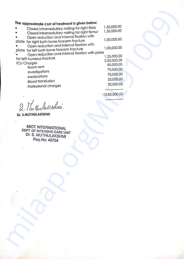 Priyadharshini Estimate Price