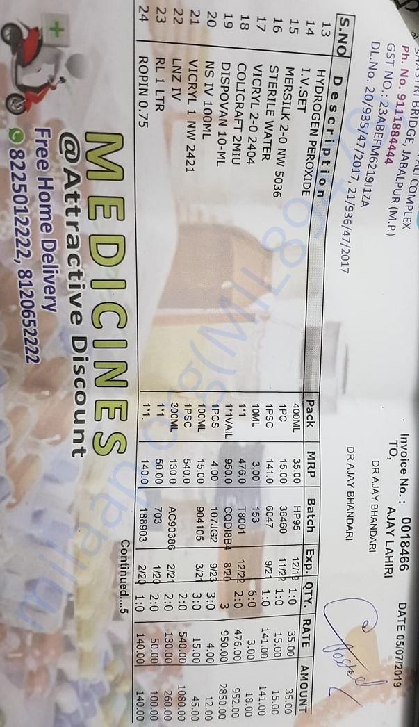Medicines being given on daily basis