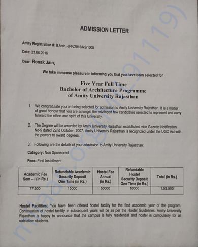 ADMISSION LETTER