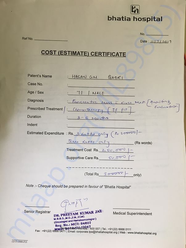 Cost estimate