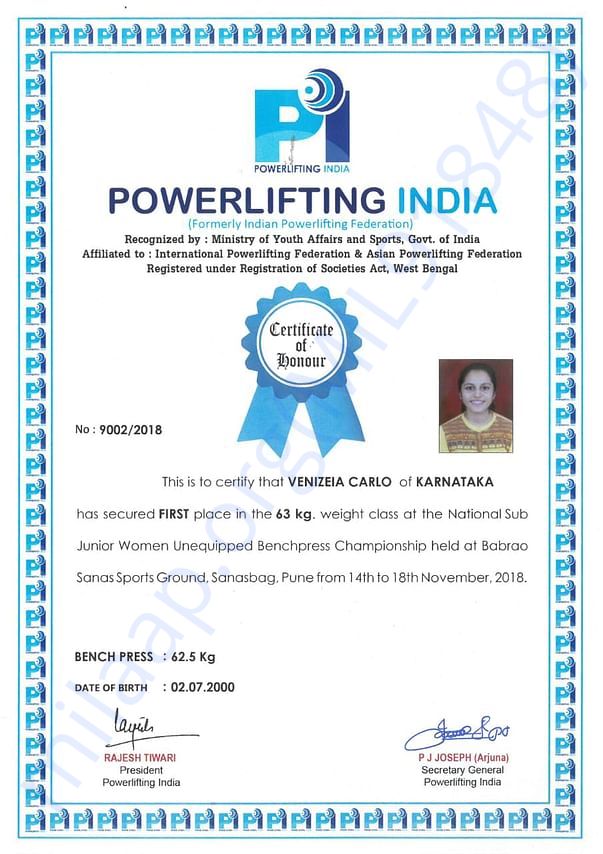 National powerlting championship secured gold medal