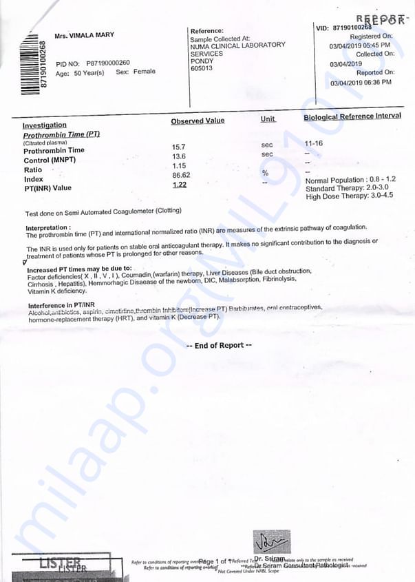 Medical report