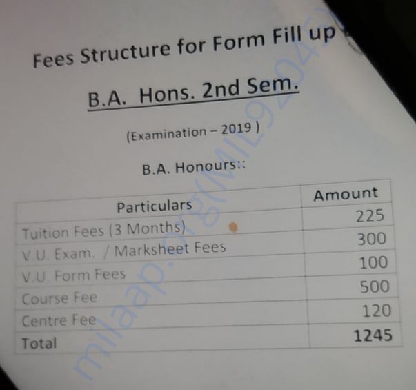 2nd semester fees
