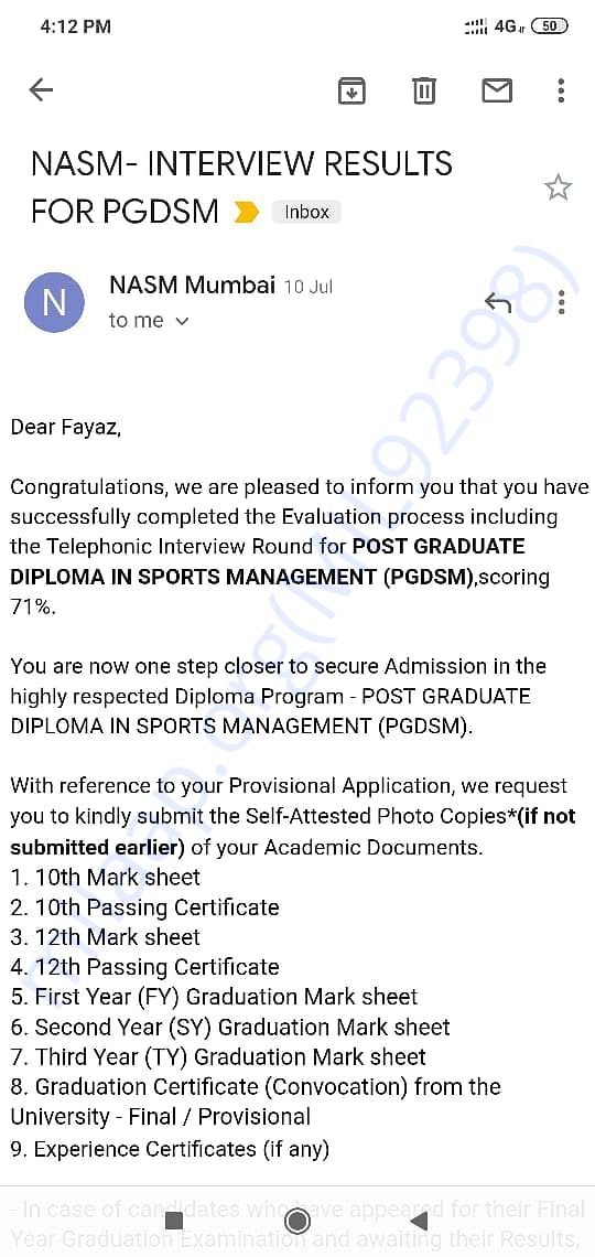 Acceptance Email