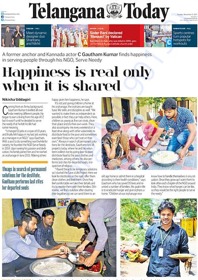 Article in Telangana Today News Paper