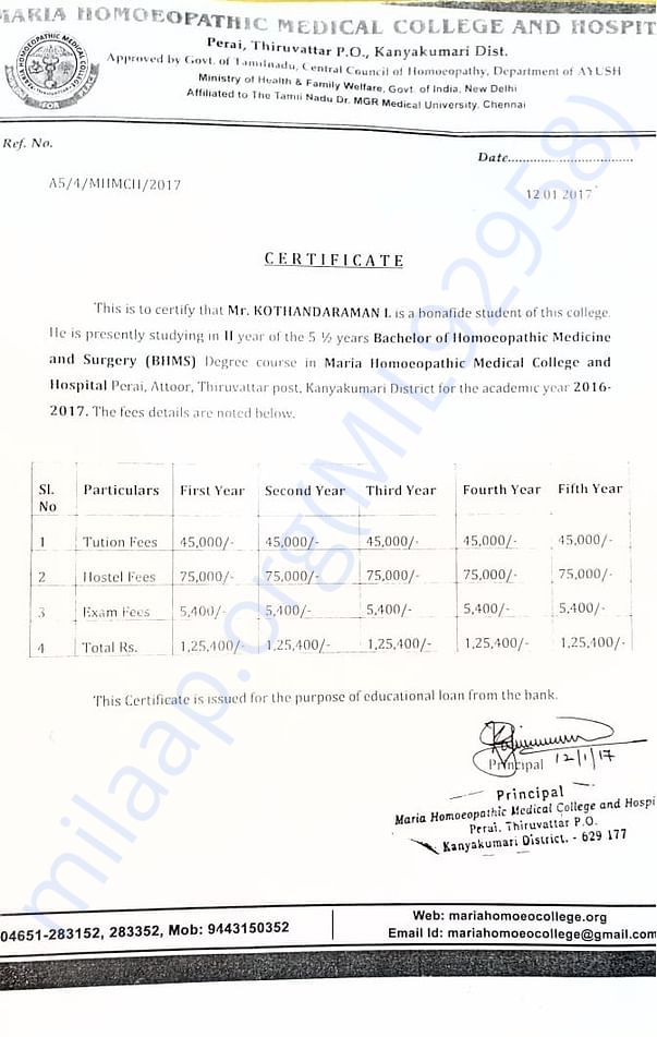 Fees structure