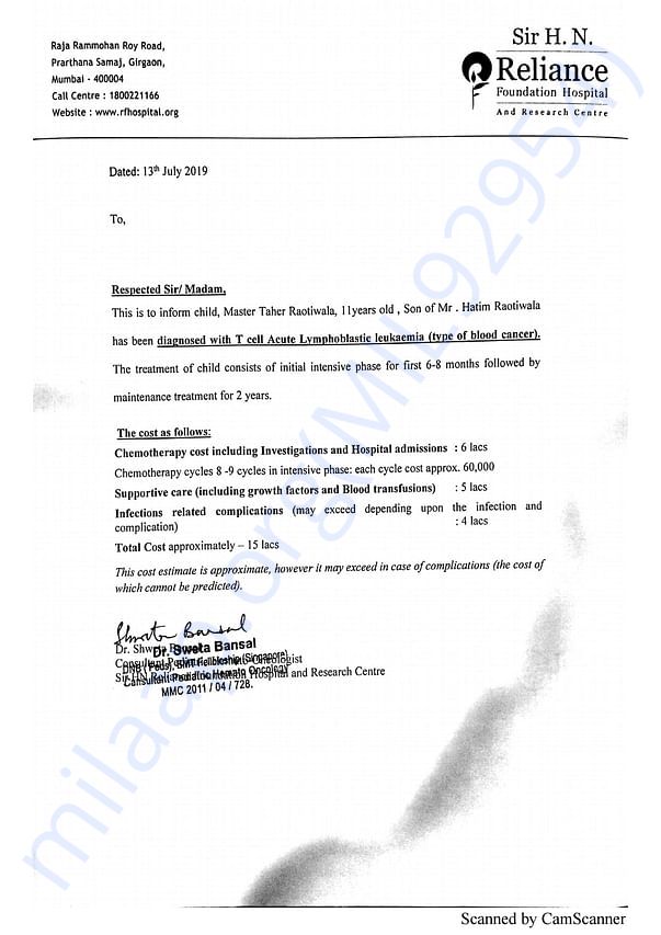Estimation Letter