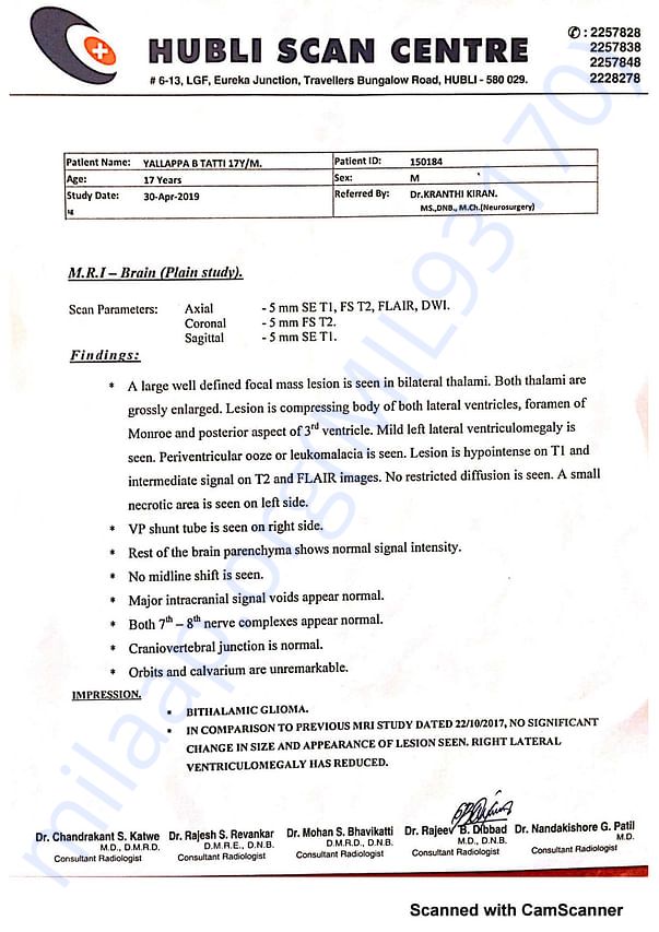 CT SCAN Report Hubli