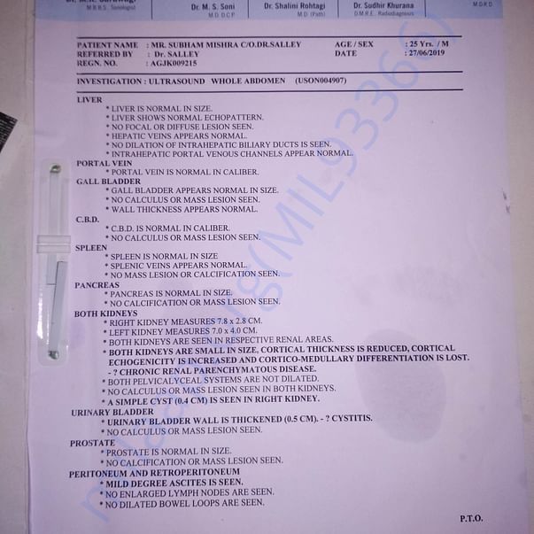 ultrasound report