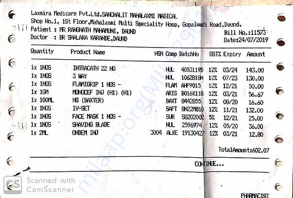 Medicine bill