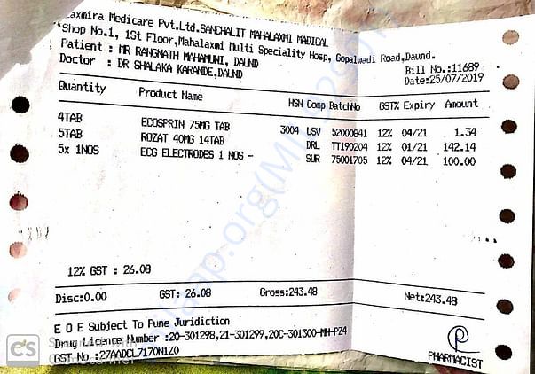 Medicine bill