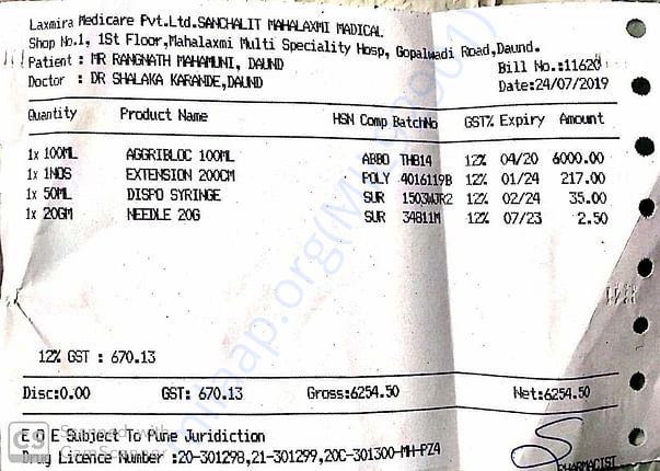 Medicine bill