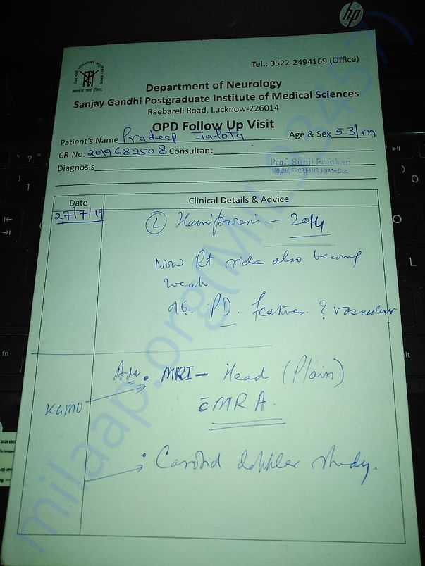 Tests & Medicines prescribed by the Dr.which are supposed to be done