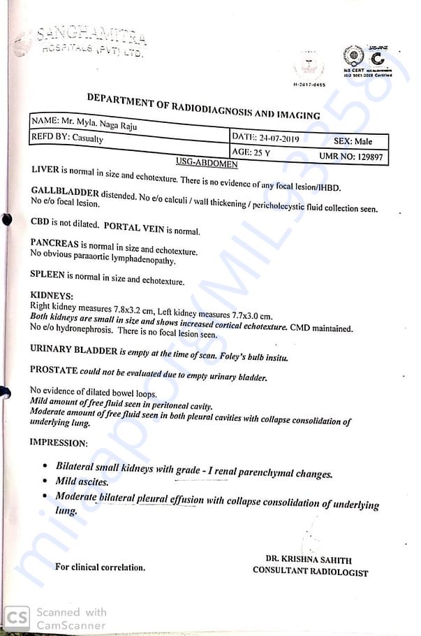 Hospital letter