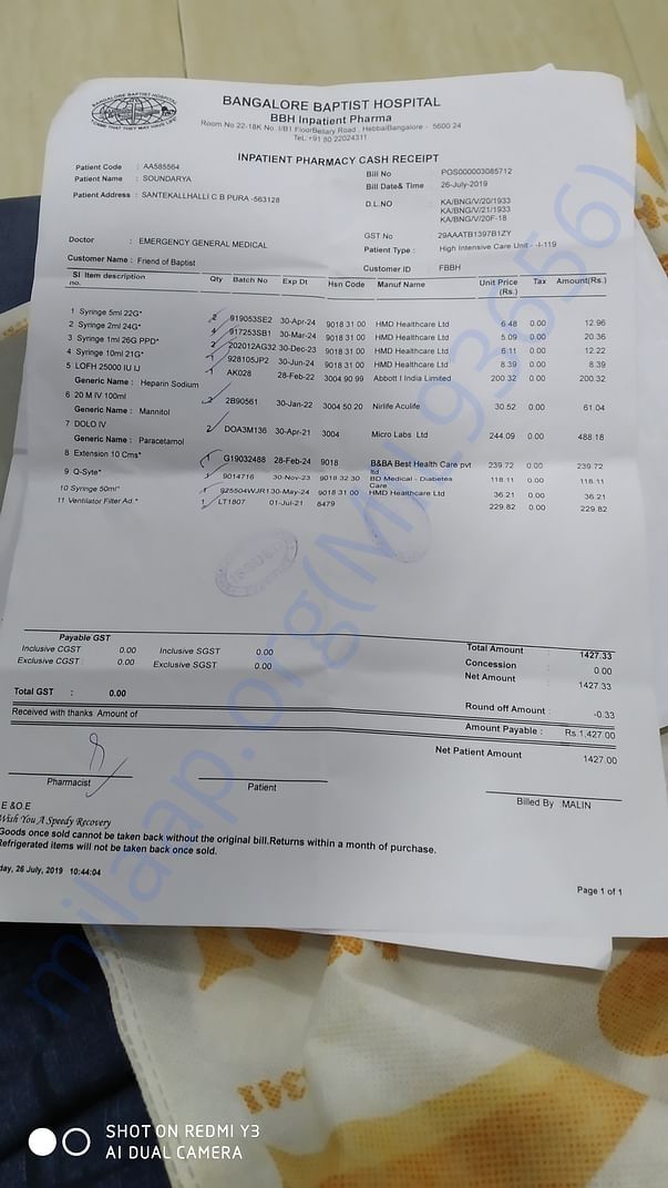 Medical bill