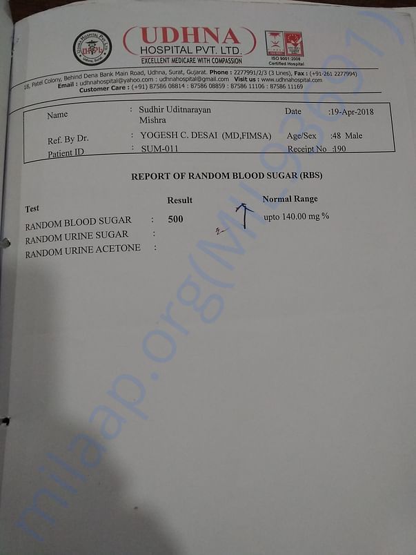Report of Random Blood Sugar