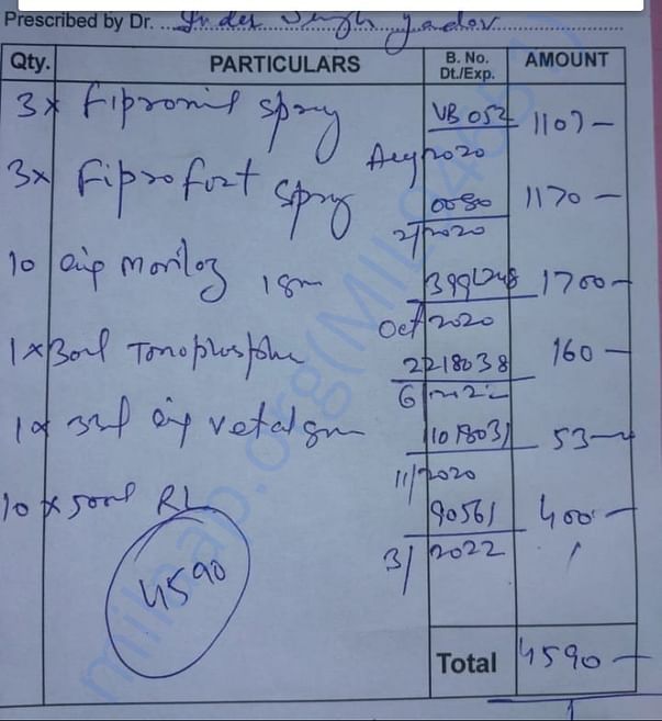 Medical aid given to poor animal.