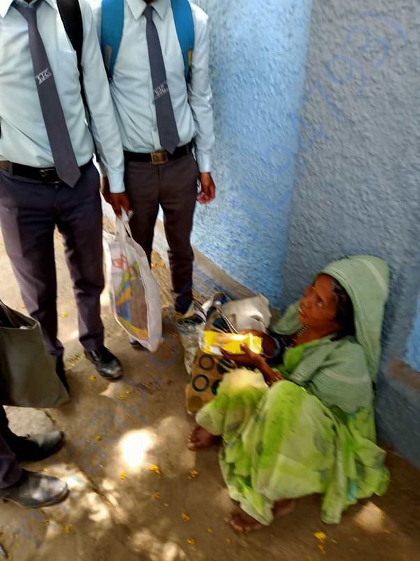 Giving food