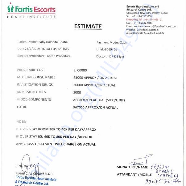 Estimation Letter