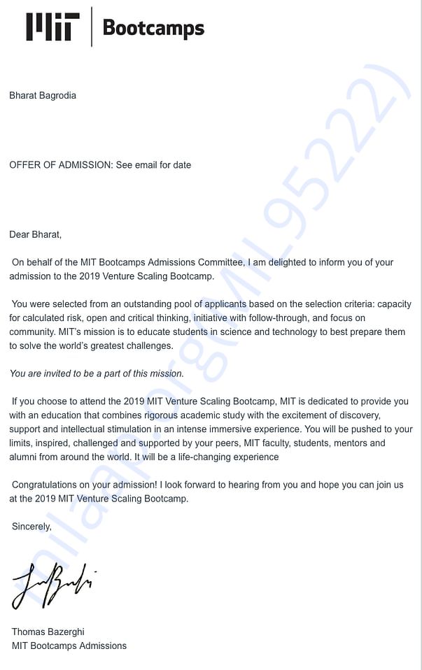 Admission Letter