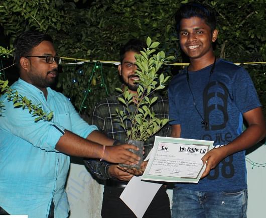 We distributed saplings as prize to spread awareness about plantation.