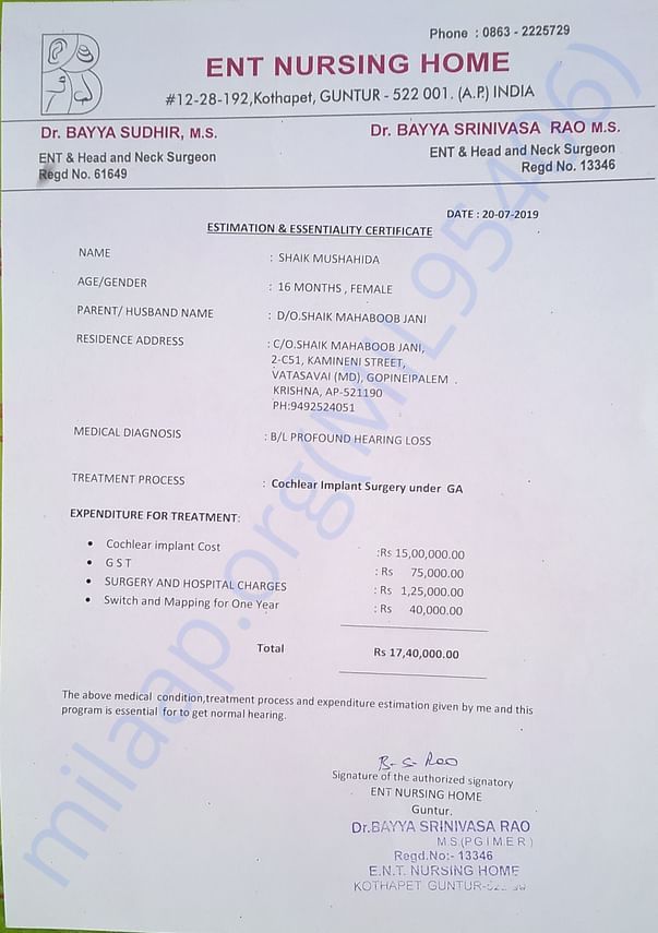 Estimated cost