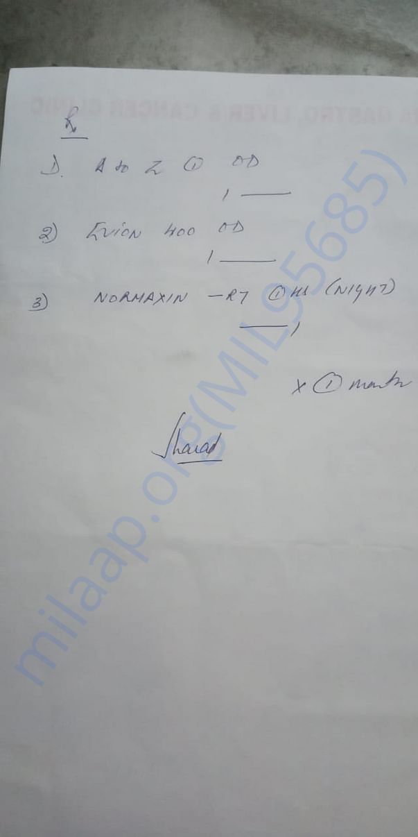 back page of doctors prescription with list of tests for baseline