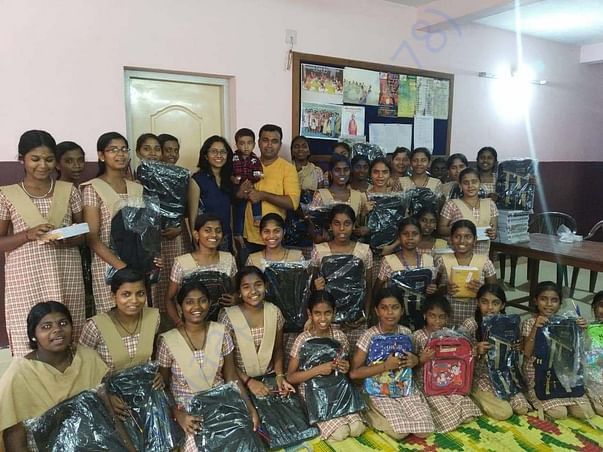 School kits distribution in flood affected areas
