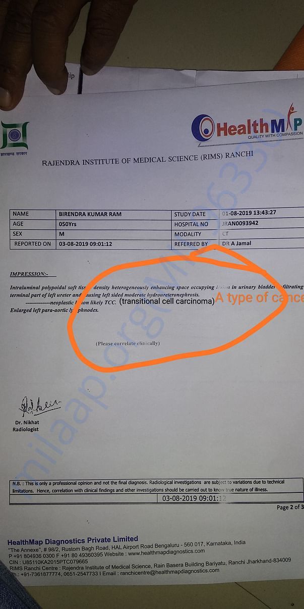 CT scan report of abdomen