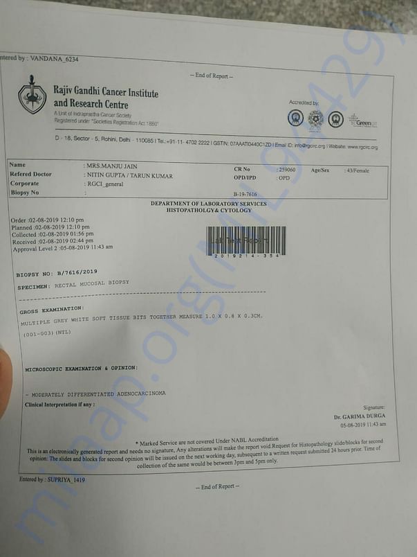 Colonoscopy result