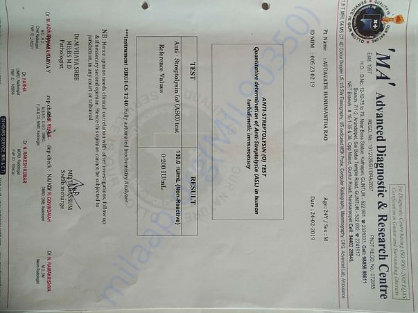 Cancer marker report