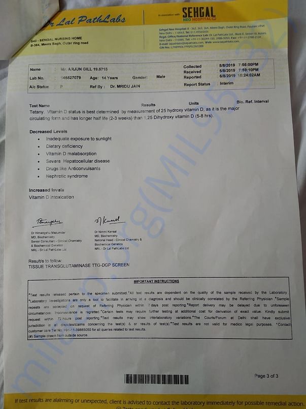 Hospital letter