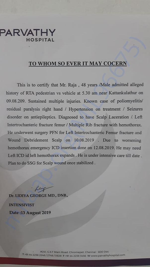 The letter from the hospital.