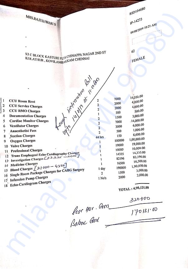 Estimated bill details