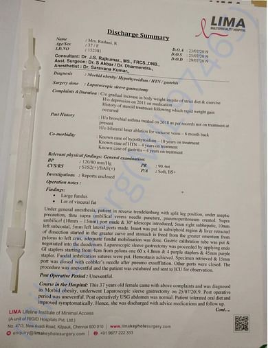Hospital prescription
