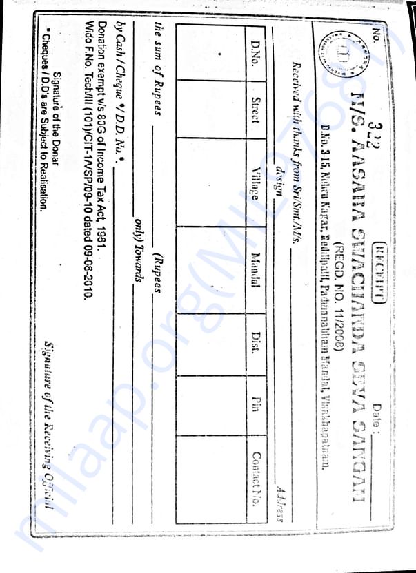 80G certificate by the organisation