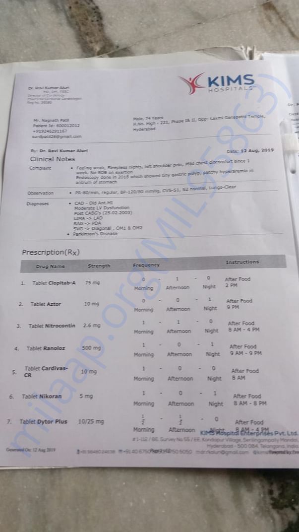 Hospital prescription