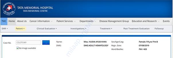 Tata Memorial Hospital Case number