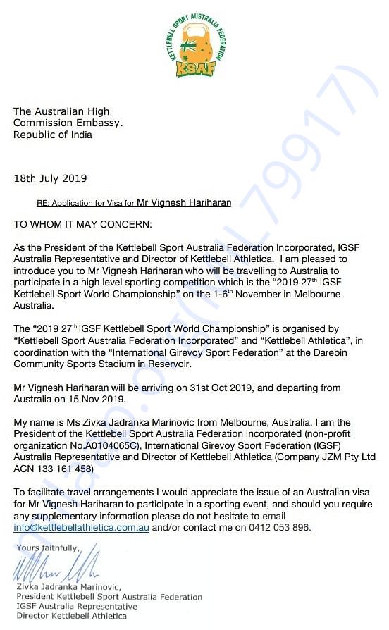 Invite letter to attend competition