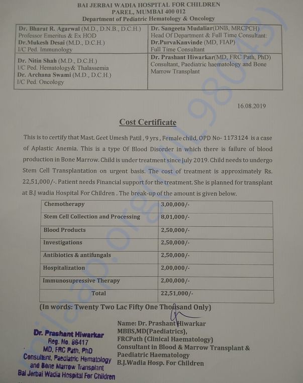 Estimation letter