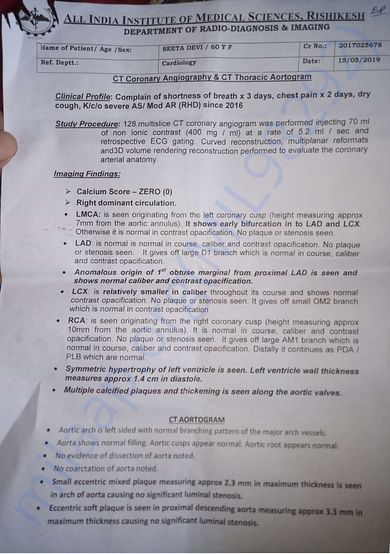 CT SCan Report