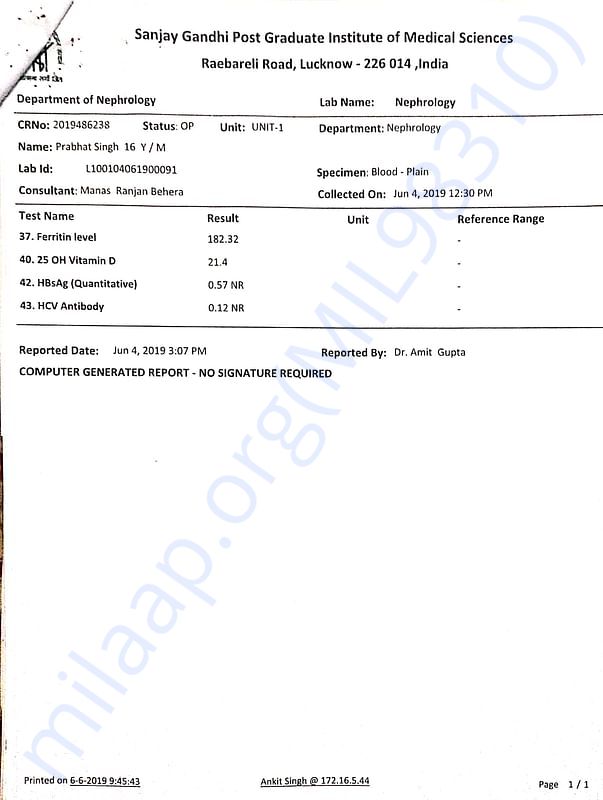 Hospital documents