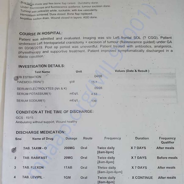 Medical Report