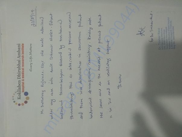 Doctor's letter